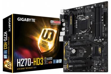 Материнская плата Gigabyte GA-H270-HD3 Soc-1151 Intel H270 4xDDR4 ATX AC`97 8ch(7.1) GbLAN RAID+VGA+DVI+HDMI