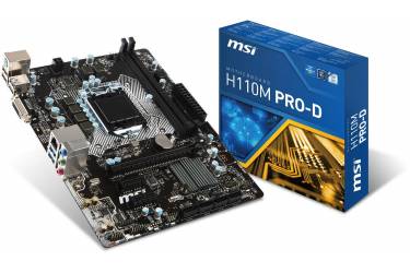 Материнская плата MSI H110M PRO-D Soc-1151 Intel H110 2xDDR4 mATX AC`97 8ch(7.1) GbLAN+DVI