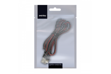 Кабель USB Smartbuy Apple 8 pin кожа 1 м, черный