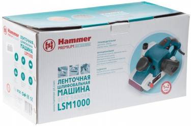 Ленточная шлифовальная машина Hammer LSM1000 Premium 1200Вт (ширина ленты 100мм)