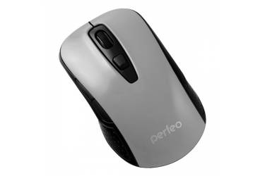 mouse Perfeo Wireless "CLICK", 4 кн, DPI 1000-1600, USB, серебр.