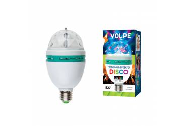 Светильник светодиодный-проектор Volpe ULI-Q301. Серия DISCO, многоцветный E27 белый 