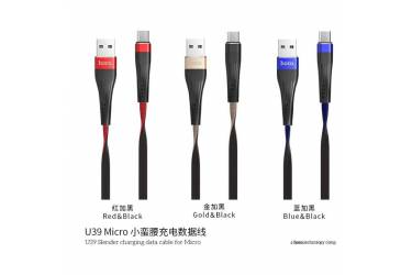 Кабель USB Hoco U39m Slender MicroUSB (красно-черный)