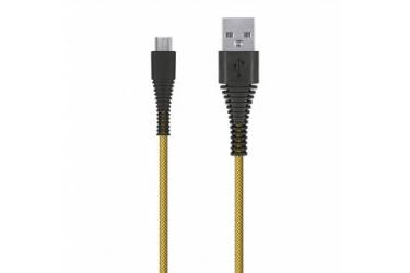 Кабель USB Smartbuy MicroUSB "карбон", экстрапрочный, 1.0 м, до 2А, желтый