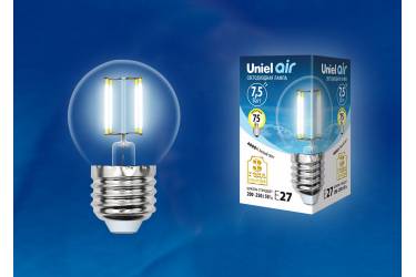 Светодиодная (LED) Лампа FIL (прозрачная) Uniel LED-G45-7,5W/NW/E27/CL Air шар прозр