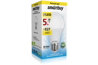 Светодиодная (LED) Лампа Smartbuy-A60-05W/3000/E27