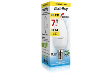 Светодиодная (Диммер !!!) Лампа Smartbuy-C37-07W/3000/E14 (SBL-C37D-07-30K-E14)