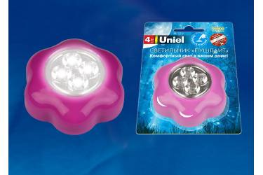 Светильник-ночник Uniel DTL-359 Цветок-A/Pink/4LED/3АAA (в комплект не входят)