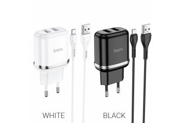CЗУ Hoco N4 Aspiring Dual port charger set + Micro White