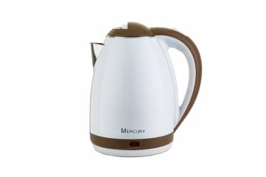 Чайник электрический Mercury MC - 6735 белый/коричневый 2,0 л. 2000Вт 2я колба(снаружи пласт,внутри мет)