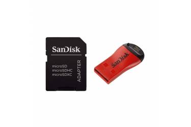 Картридер SanDisk, MicroSD, USB 2.0, Красный