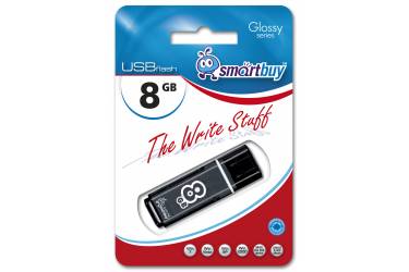 USB флэш-накопитель 8GB SmartBuy Glossy series черный USB2.0