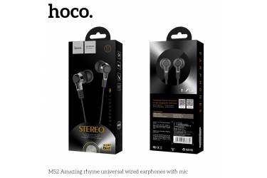 Наушники Hoco M52 внутриканальные c микрофоном (черный) New