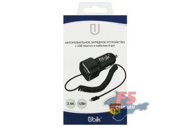 АЗУ Ubik UCP12L Lightning + USB, 2.4A (black)