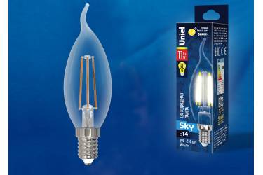 Светодиодная (LED) Лампа FIL (прозрачная) Uniel LED-CW35-11W/3000K/E14/CL