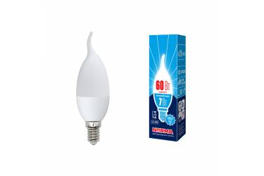 Лампа светодиодная Uniel Norma LED-CW37-7W/WW/E14/FR/NR 3000K свеча на ветру