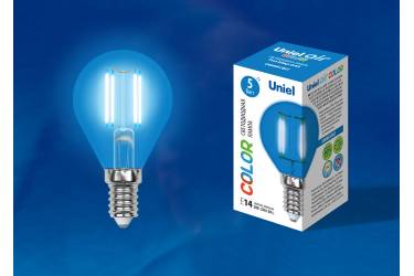 Лампа светодиодная UNIEL COLOR LED-G45-5W/BLUE/E14 GLA02BL синяя