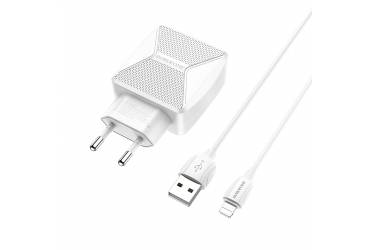 CЗУ Borofone BA45A Max power dual port charger set + for Type C White