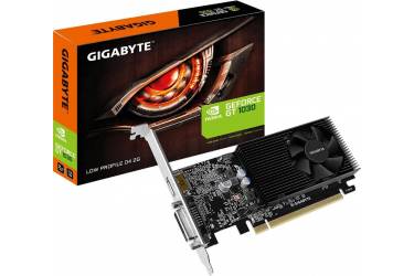 Видеокарта Gigabyte PCI-E GV-N1030D4-2GL NV GT1030 2048Mb 64b DDR4 1177/2100 DVIx1 (плохая упаковка)
