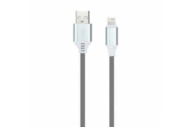 Кабель USB Smartbuy Apple 8 pin кабель в нейлон. оплетке Socks, 1 м., <2А, черно-бел