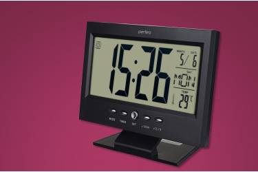 Часы-будильник Perfeo "Set", чёрный, (PF-S2618) время, температура, дата