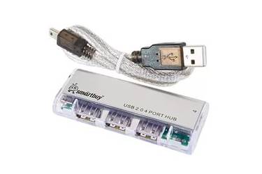 Аксессуар компьютерный Smartbuy USB - Xaб на 4 порта с магнитом белый (SBHA-6806-W)