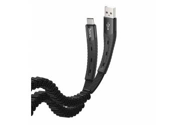 Кабель USB Hoco U78 Cotton treasure elastic charging data cable for Type C Black