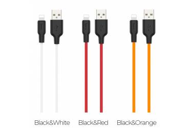 Кабель USB Hoco X21 Plus Silicone charging cable for Lightning (L=0.25M) Black/White