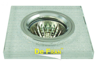 Светильник точечный_DE FRAN_ FT 772 MR16 квадрат хром / белый+серебр