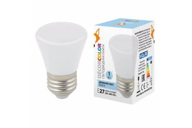 Лампа светодиодная Volpe COLOR LED-D45-1W/6000K/E27/FR/С BELL колокольчик холодный белый 