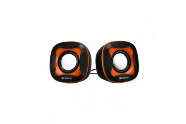 sp CANYON USB 2.0 Speaker, black +orange 021C, 2*3W 4 Ohm, ABS, 1.2m cable with USB2
