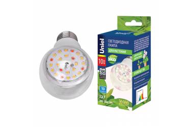 Лампа светодиодная для растений Uniel LED-A60-10W/SPFB/E27/CL фотосинтез 