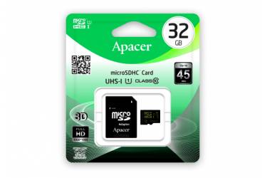 Карта памяти Apacer MicroSDHC 32GB Class 10 UHS-I (45MB/s) + adapter