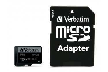 MicroSDHC флэш-накопитель 64GB Class 10 PRO Verbatim