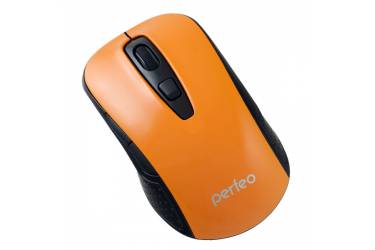mouse Perfeo Wireless "CLICK", 4 кн, DPI 1000-1600, USB, оранж