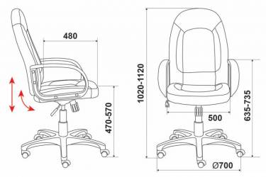 Кресло руководителя Бюрократ CH-826/B+BG вставки бежевый сиденье черный искусственная кожа