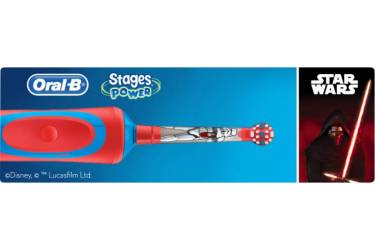 Зубная щетка электрическая Oral-B Stages Power StarWars красный/синий