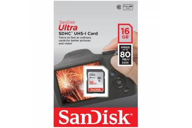 Карта памяти SanDisk MicroSDHC 16GB Class 10 UHS-I Ultra Android (80MB/s) + adapter