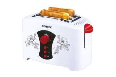Тостер Centek СТ-1426 (бел) 800 Вт, 7 уровней мощности, 2 тоста, функции разморозка,
