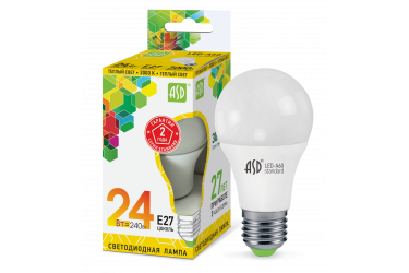 Лампа светодиодная ASD LED-A60-standard 24Вт 230В  Е27 3000К 2160Лм