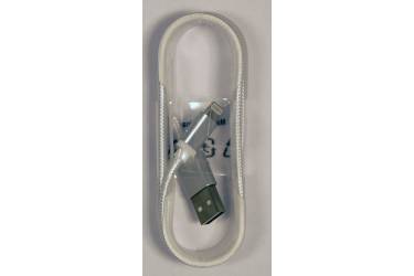 Кабель USB для Iphone 5,6s 8 pin, текстиль, белый, 1м
