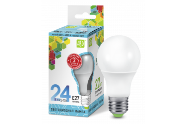 Лампа светодиодная ASD LED-A60-standard 24Вт 230В  Е27 4000К 2160Лм 
