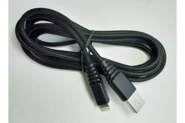 Кабель USB Smartbuy Apple 8 pin "карбон", экстрапрочный 1.0 м, до 2А, черный