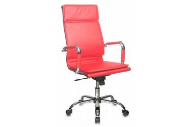 Кресло руководителя Бюрократ CH-993/red красный искусственная кожа крестовина хромированная