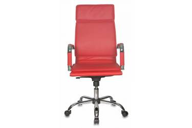 Кресло руководителя Бюрократ CH-993/red красный искусственная кожа крестовина хромированная