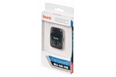 Устройство чтения карт памяти USB2.0 Buro BU-CR-110 черный (плохая упаковка)