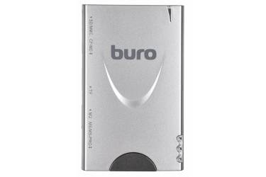 Устройство чтения карт памяти USB2.0 Buro BU-CR/HUB3-U2.0-1012 серебристый