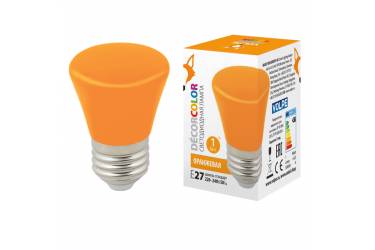 Лампа светодиодная Volpe COLOR LED-D45-1W/ORANGE/E27/FR/С BELL колокольчик оранжевый