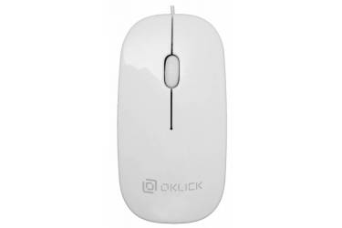 Мышь Oklick 265M белый оптическая (800dpi) USB (2but)