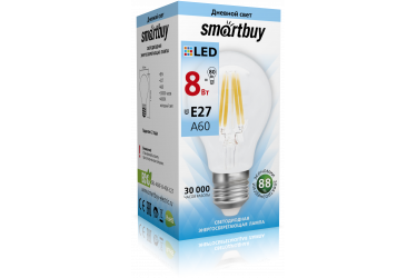 Светодиодная (LED) Лампа FIL (прозрачная) Smartbuy-A60-8W/4000/E27